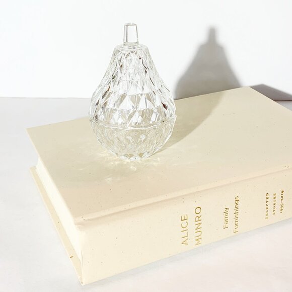Vintage CRYSTAL CUT GLASS PEAR SHAPED TRINKET DISH / Made in Italy / 4 inches - Picture 4 of 10